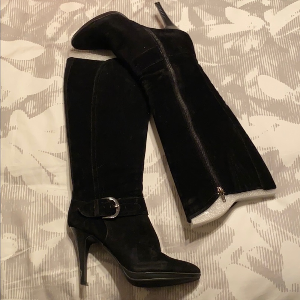 Worthington Black Suede High Heeled Boots